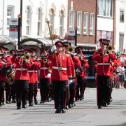 Quick march – a brass band played Wagner's Ride of the Valkyries