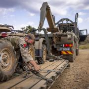 Training - the 13th Air Assault Support Regiment, load up quad bikes to brought forward for the battle group front line troops during Exercise Haraka Storm, Kenya, on the 14th of July 2023. 

The British Army’s global response force has tested its