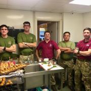 Chefs - soldiers from Colchester-based 3 Para in the CENS kitchen