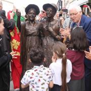 Landmark - the statue of Jane and Ann Taylor was unveiled on Saturday