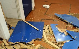 Damage - the vandalism at West Greensward toilet block