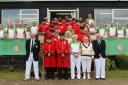 Friendly - members of the Castle Hedingham Bowls Club and the Chelsea Pensioners Bowls Club