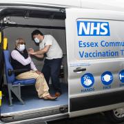 Solution? - Jahirur Rahmn receives the Oxford/AstraZeneca Covid-19 vaccine inside a mobile vaccine van                           Picture: PA