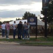 Cheers - drinkers outside The Friar, where a bid to revamp its outdoor drinking area has been refused