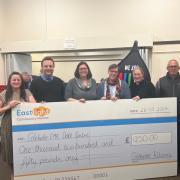 Colchester-based CMA Debt Centre and Eastlight Community Homes empowerment coordinator, Lisa Harper, with the group’s cheque for £1,250