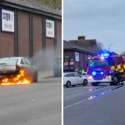 Fire - Emergency services attended a car fire in Greenstead Road