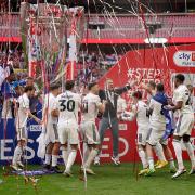 Jubilant - Crawley Town celebrate after beating Crewe Alexandra in the League Two Play-Off Final at Wembley