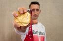 Glory - Colchester-born high jumper Jonathan Broom-Edwards with his gold medal won at the 2020 Paralympic Games, in Tokyo Picture: NAFEES DARADIA