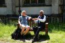 Discussion - Bill Bailey and Sir Trevor McDonald outside St Mary's Church in Dedham