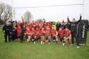 Glory days - Colchester Rugby Club celebrate after winning promotion at Oundle