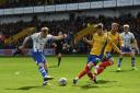 Fine strike - Harry Anderson fires home for Colchester United at Mansfield Town