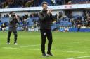 Point made - Danny Cowley thanks the Colchester United fans following his side's 1-1 draw at Mansfield Town