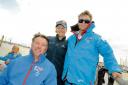 Terrific trio - Sonar crew John Robertson (left), Hannah Stodel and Steve Thomas claimed silver at the World Cup regatta in France. Picture: STEVE BRADING (CO107502-11)