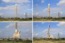Demolition of huge 800ft tall power station chimney will be visible from Southend this morning