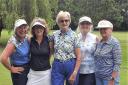 Team work - Carol Irving, Wendy Smith, Liz Reid and Trish Wilson with Colchester GC Ladies captain Renate Clarke