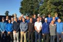 All together now - the Ryder Cup teams prior to tee-off at Colchester Golf Club