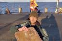 Top catch: Gary Coward with the biggest thornback ray of his catch, weighing in at 11lb 5oz and caught from Clacton Pier.