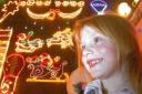 All smiles – Shannon Mark, six, admires the decorations at her grandparents’ house, in Clover Way, Ardleigh