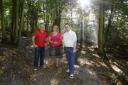 Turned around – Tim Young, Tina Dopson Martin Peirce on the new pathway at Ghost Wood, Greenstead