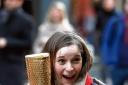 Thrilled – the look on Elodie Lafosse’s face says it all as she holds the Olympic torch