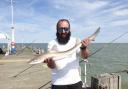 JW 19 Jul 2020 angling john popplewell angling Kris Cherneav with his 6lb smooth hound caught from Clacton Pier