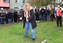 06 NOV 2021 – PICTURED: Paula Crabb (Becky’s Butchers) - Sausage Throwing Competition, Annual Sausage Festival 2021 – Photo Copyright © Maria Fowler 2021