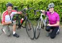 John Reeve and Lauren Hockney, ready for the charity ride to Germany