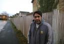 Trey Khan involved in a dispute over his fence at his home in Layer