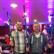 Prize time: Walton Pier Club members Dean Parker and Dan Winter with their overall season prizes.
