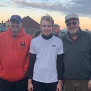Top trio: Colchester Sea Angling Club's winners from their first league match of the year, held on the Felixstowe beaches.
