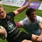 Return - Mikey Haywood, pictured in action for Northampton Saints, is joining old club Colchester Rugby Club as forwards coach from next season