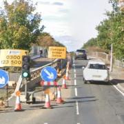 One-way traffic – temporary traffic lights have been in place at Severalls Lane bridge since 2020