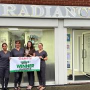 Success - Jules, Tia, Demi and Leigh [from left to right] at Colchester Radiance after being named the best salon in the city