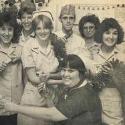 Season's greetings – nurses, doctors, and other staff prepare for Christmas at Colchester Hospital in 1986