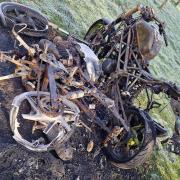 Torched - The motorbikes left burnt out