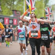Celebrate - Rory Kidger finishing the marathon at the same time as Matt Hancock