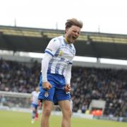 Joy - Noah Chilvers celebrates after giving Colchester United the lead against Crewe Alexandra