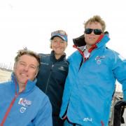 Terrific trio - Sonar crew John Robertson (left), Hannah Stodel and Steve Thomas claimed silver at the World Cup regatta in France. Picture: STEVE BRADING (CO107502-11)