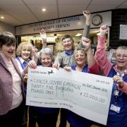 There were huge celebrations at the cheque presentation with Caroline Bates, league volunteers, Maureen Ford and Marion Mead, chairman Frank Jordan, Pauline Wilkinson and Sylvie Cook