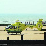 The Air Ambulance on the Walton beach. Picture: Gazette reader JOHN KILLICK