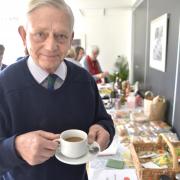 Tony Calder enjoys a coffee