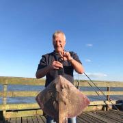 Second place - Richard Burt with his 14lb thornback ray, caught from Walton Pier during the latest Walton Sea Angling Club match