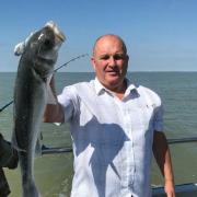 Top catch - Gary Weare with his 11lb bass, caught from the Brightlingsea-based charter boat Sophie Lea