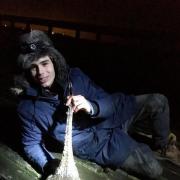 Nighttime catch: Sam Kennard with a thornback ray, caught from Walton Pier.