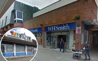 Exciting - a Google Maps image of WH Smith in Red Lion Walk and an inset image of a Toys R Us store