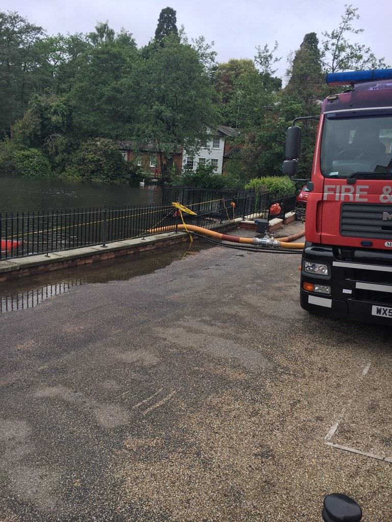 Bethan Probert spotted fire crews siphoning floodwater into the River Colne