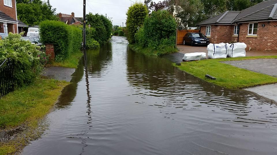 Darren Marter took this picture of floods in Heath Road, Stanway Green