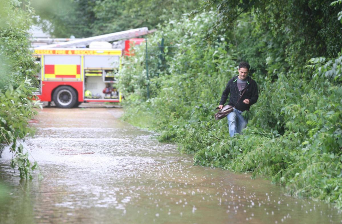 Torrential rain causes flooding across Colchester on June 23