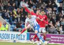 In control - Colchester United midfielder Arthur Read in possession during his side's 1-1 draw with Crewe Alexandra