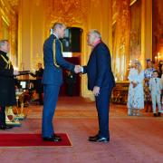 Honoured - Peter Shilton is appointed a CBE by the Prince of Wales at Windsor Castle